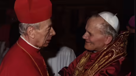Papst Johannes Paul II. mit dem polnischen Primas, Kardinal Stefan Wyszynski, am 18. Oktober 1979. (KNA) Papst Johannes Paul II. mit dem polnischen Primas, Kardinal Stefan Wyszynski, am 18. Oktober 1979. (KNA)